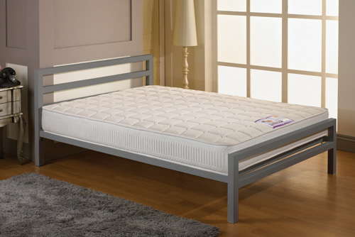 Contemporary Grey Metal Bed