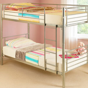 Classic Silver Metal Bunk Bed